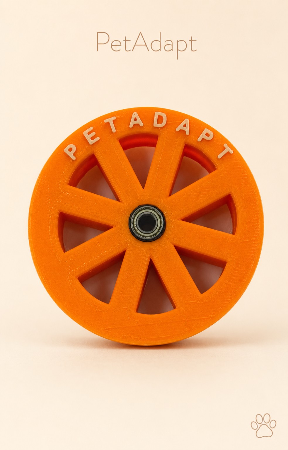 Roda personalizada PetAdapt impressa em 3D